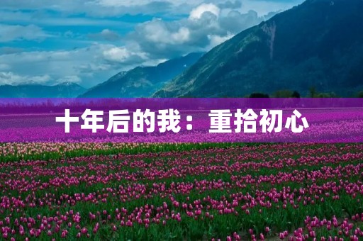 十年后的我:重拾初心,开启新生活 十年后的我:重拾初心,开启新生活