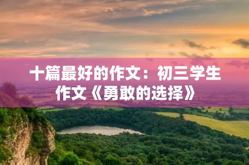 十篇最好的作文:初三学生作文《勇敢的选择》 十篇最好的作文:初三学生作文《勇敢的选择》