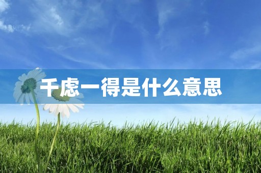 千虑一得是什么意思