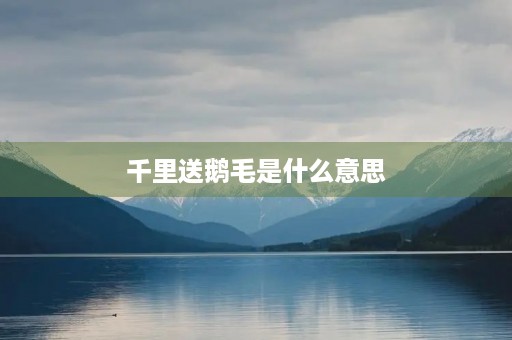 千里送鹅毛是什么意思