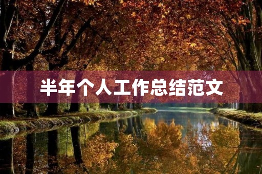 半年个人工作总结范文