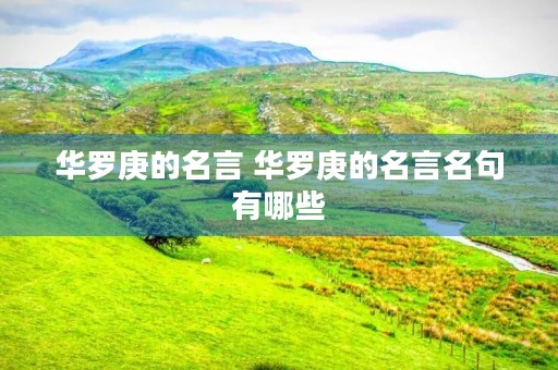 华罗庚的名言 华罗庚的名言名句有哪些
