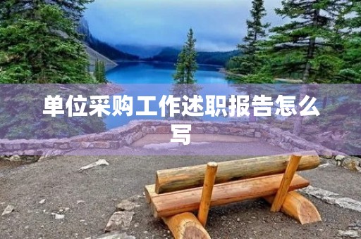 单位采购工作述职报告怎么写