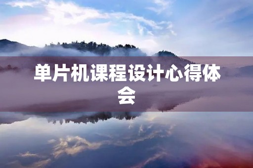 单片机课程设计心得体会