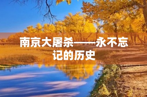 南京大屠杀——永不忘记的历史 南京大屠杀——永不忘记的历史