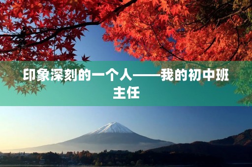 印象深刻的一个人——我的初中班主任 印象深刻的一个人——我的初中班主任