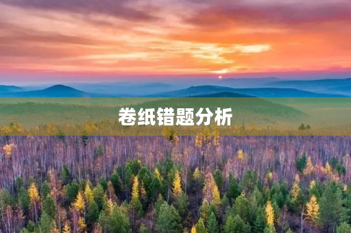 卷纸错题分析