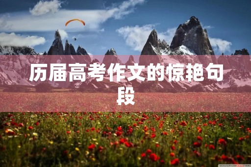 历届高考作文的惊艳句段 历届高考作文的惊艳句段