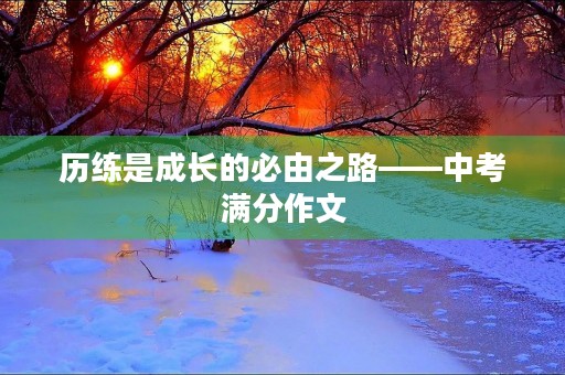 历练是成长的必由之路——中考满分作文 历练是成长的必由之路——中考满分作文