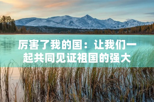 厉害了我的国:让我们一起共同见证祖国的强大 厉害了我的国:让我们一起共同见证祖国的强大
