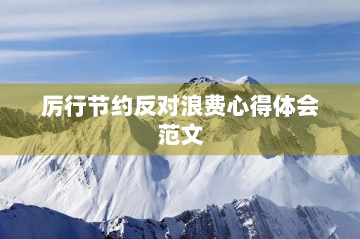 厉行节约反对浪费心得体会范文
