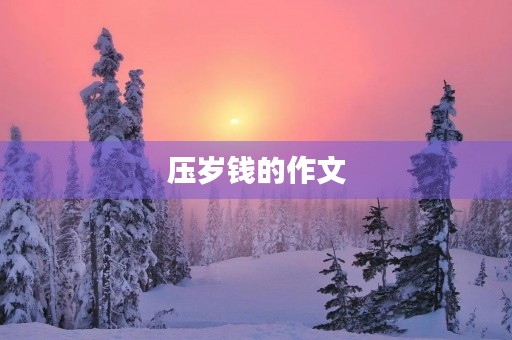 压岁钱的作文 压岁钱的作文