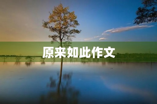 原来如此作文 原来如此作文