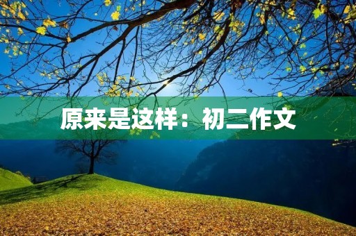 原来是这样：初二作文