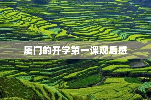 厦门的开学第一课观后感