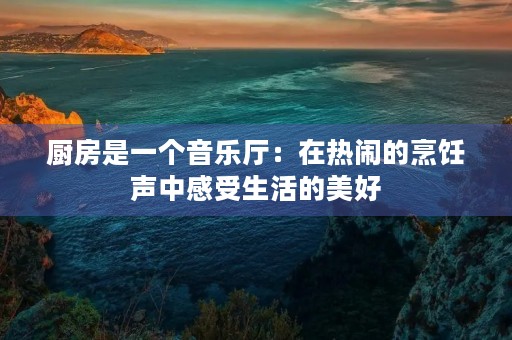 厨房是一个音乐厅:在热闹的烹饪声中感受生活的美好 厨房是一个音乐厅:在热闹的烹饪声中感受生活的美好