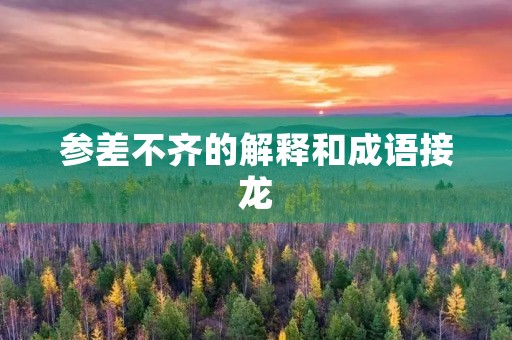 参差不齐的解释和成语接龙