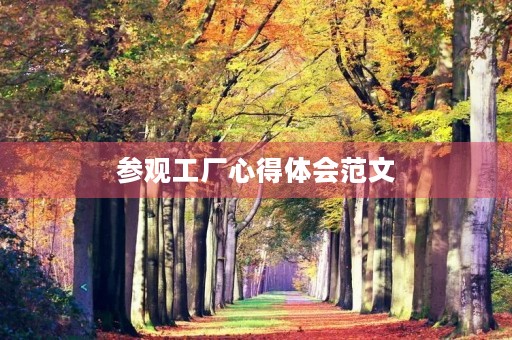 参观工厂心得体会范文