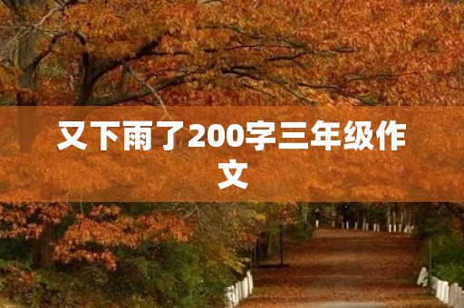 又下雨了200字三年级作文 又下雨了200字三年级作文