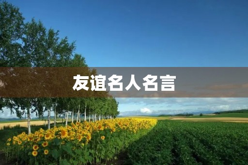 友谊名人名言，友谊名人名言简短