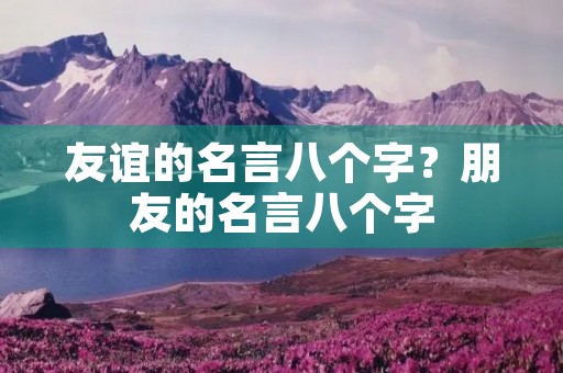 友谊的名言八个字？朋友的名言八个字