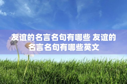 友谊的名言名句有哪些 友谊的名言名句有哪些英文 友谊的名言名句有哪些 友谊的名言名句有哪些英文