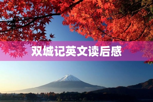 双城记英文读后感