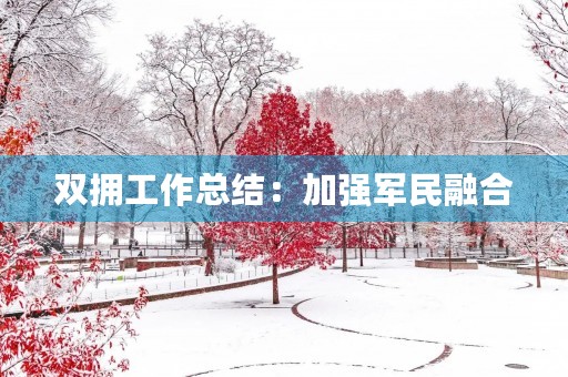 双拥工作总结:加强军民融合,共筑国防梦 双拥工作总结:加强军民融合,共筑国防梦