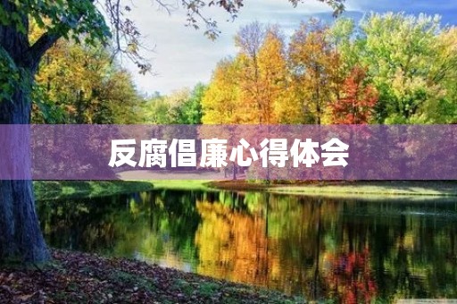 反腐倡廉心得体会