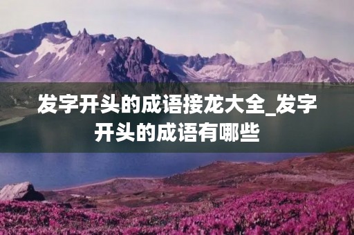 发字开头的成语接龙大全_发字开头的成语有哪些