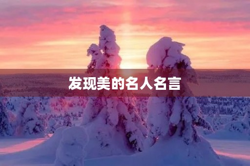 发现美的名人名言(有关发现美的名人名言) 发现美的名人名言(有关发现美的名人名言)