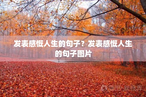发表感慨人生的句子？发表感慨人生的句子图片