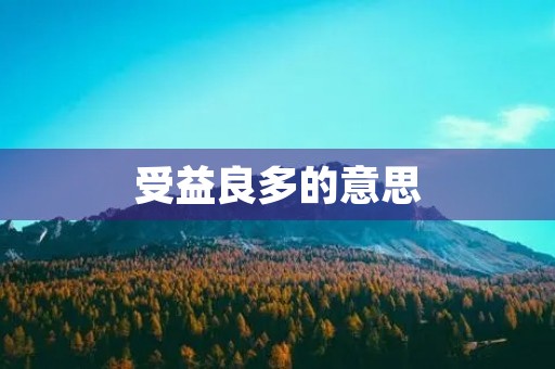 受益良多的意思(受益良多)
