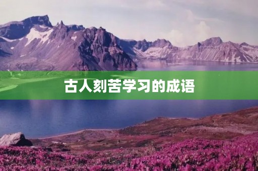 古人刻苦学习的成语