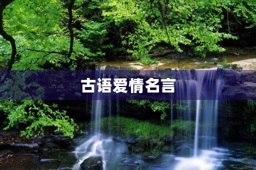 古语爱情名言，古语爱情名言伤心