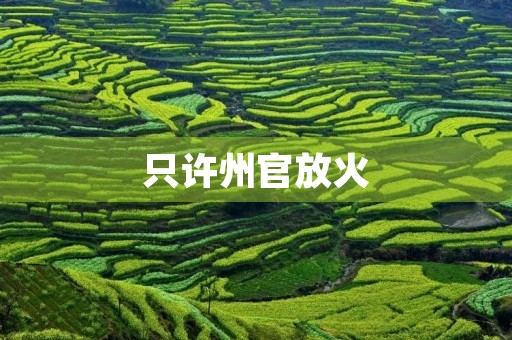 只许州官放火，不许百姓点灯是什么意思