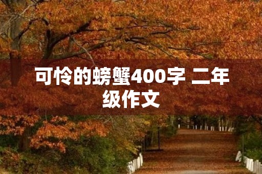 可怜的螃蟹400字 二年级作文