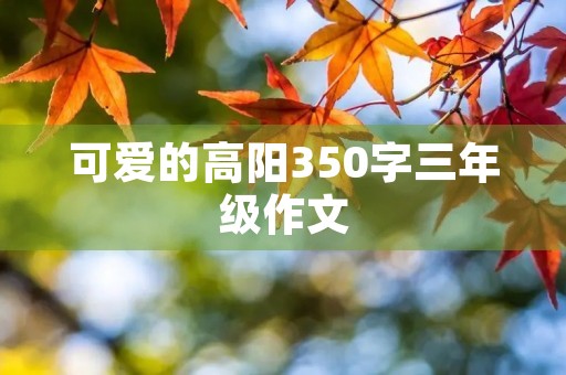 可爱的高阳350字三年级作文 可爱的高阳350字三年级作文