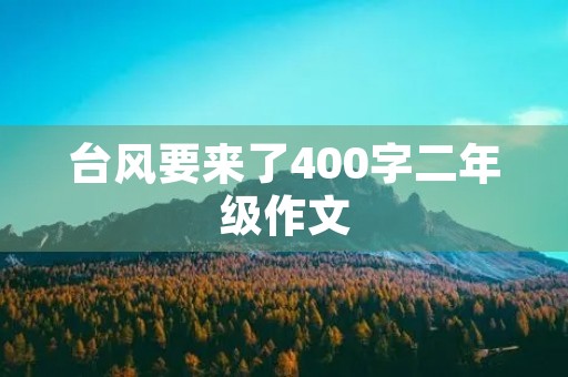 台风要来了400字二年级作文