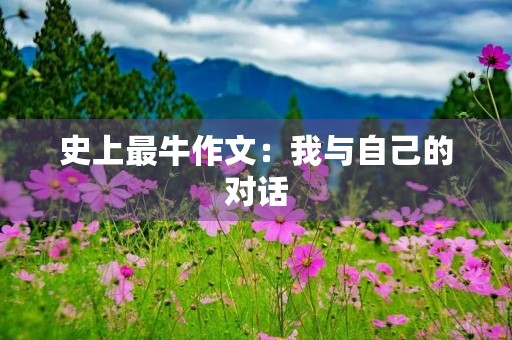 史上最牛作文：我与自己的对话
