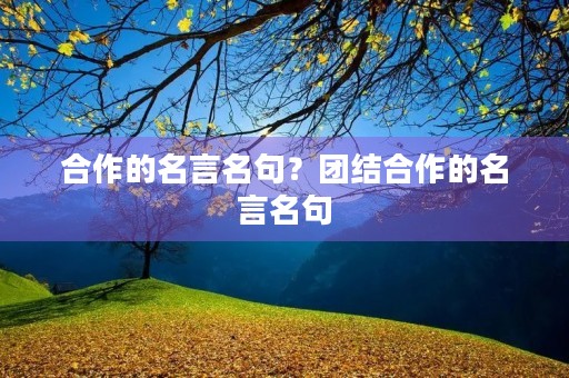 合作的名言名句?团结合作的名言名句 合作的名言名句?团结合作的名言名句