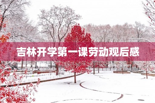 吉林开学第一课劳动观后感