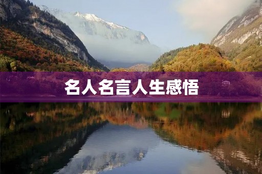 名人名言人生感悟，名人名言人生感悟短句