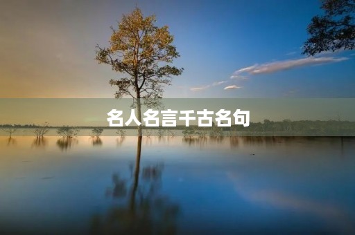 名人名言千古名句(名人名言千古名句大全)