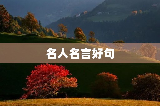 名人名言好句(名人名言好句子短一点) 名人名言好句(名人名言好句子短一点)