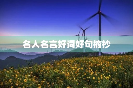 名人名言好词好句摘抄(名人名言好词好句摘抄大全) 名人名言好词好句摘抄(名人名言好词好句摘抄大全)