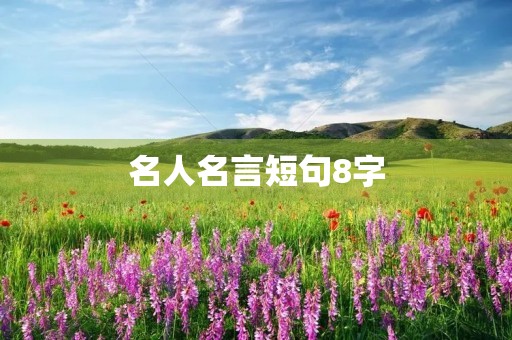 名人名言短句8字，名人名言短句8字带作者