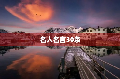 名人名言30条，名人名言30条小学生最短