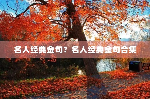 名人经典金句？名人经典金句合集