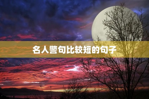 名人警句比较短的句子(名人警句比较短的句子带翻译) 名人警句比较短的句子(名人警句比较短的句子带翻译)